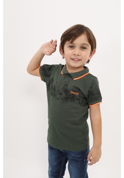 Toontoy Kids Toontoy Erkek Çocuk Baskılı Tişört Haki