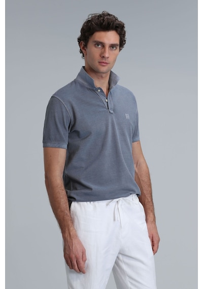 Lufian Erkek Vernon Smart Polo T-shirt 111040163 Koyu Gri
