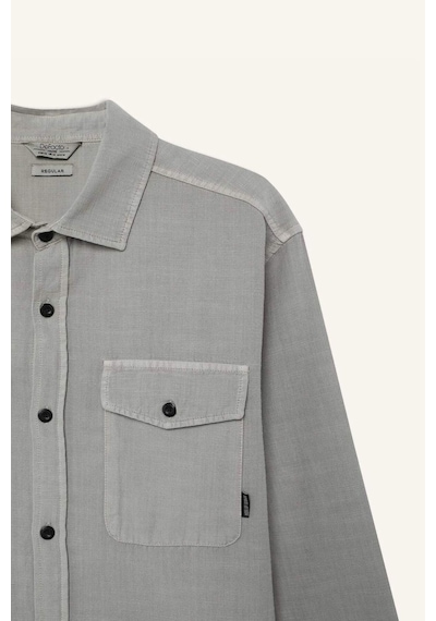 DeFacto %100 Pamuk Regular Fit Polo Yaka Basic Düz Uzun Kollu Gömlek B2654AX25SPBG170
