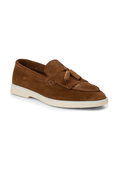 Deery Erkek Hakiki Süet Taba Renk Püsküllü Loafer - 02030mtbac01