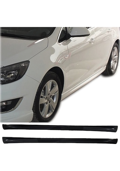Opel Astra J Sedan Yan Marşpiyel Seti Plastik 2 Adet Mat Siyah 2009-2015 Karlık+ek+bodykit