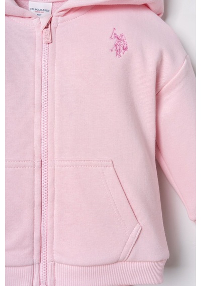U.S. Polo Assn. Nakışlı Kız Bebek Pembe Uzun Kol Pijama Takım Usb3246-c-v2 Usb3246-c-v2