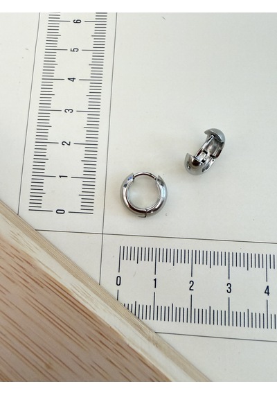 316 L Cerrahi Çelik 5mm 10mm Bombeli Çelik Halka Küpe Gümüş