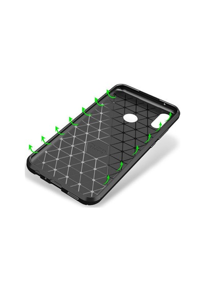 Huawei P30 Lite Karbon Desenli Negro Silikon Kılıf Kahverengi