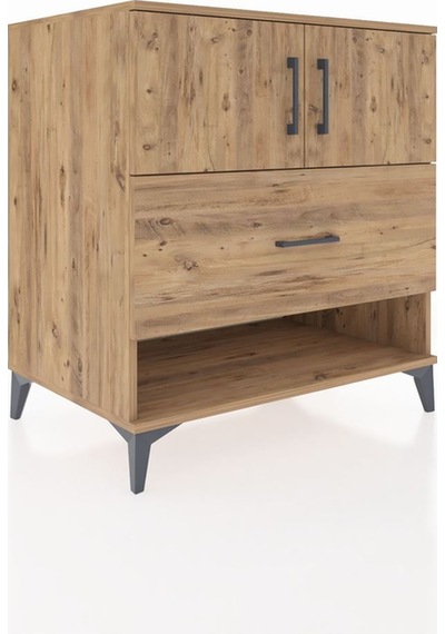 Kronos Şifonyer 2 Raflı Tek Çekmeceli 2 Kapaklı 88x59x96 Çam-çam Atlas Çam