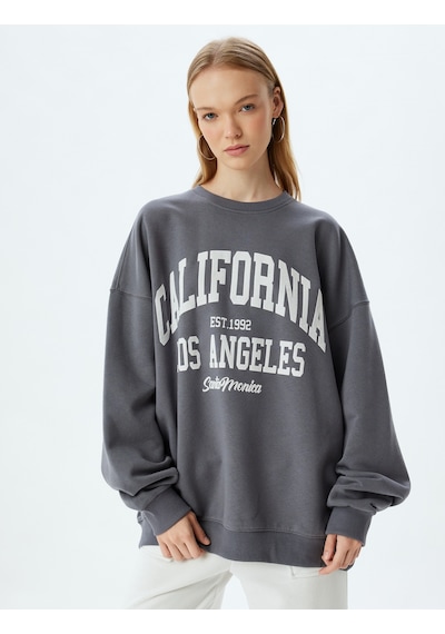 Koton Oversize Sweatshirt Kolej Baskılı Bisiklet Yaka Uzun Kollu Antrasit 5wal10008ık Antrasit Koton Oversize Sweatshirt Kolej Baskılı Bisiklet Yaka Uzun Kollu Antrasit 5wal10008ık Antrasit