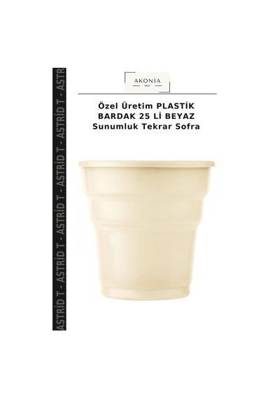 Özel Üretim Plastik Bardak 25 Li Beyaz Sunumluk Tekrar Sofra