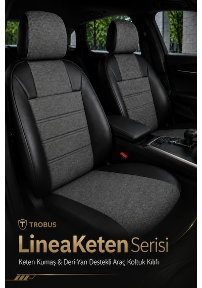 Kia Soul 2016-2019 Uyumlu Lineaketen Serisi Füme Siyah Oto Koltuk Kılıfı