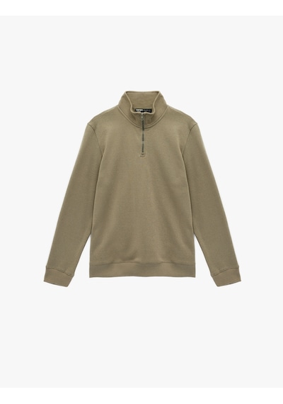 Koton Uzun Kollu Şardonlu Basic Yarım Fermuarlı Sweatshirt Yeşil 6wam70016mk Koyu Yeşil Koton Uzun Kollu Şardonlu Basic Yarım Fermuarlı Sweatshirt Yeşil 6wam70016mk Koyu Yeşil