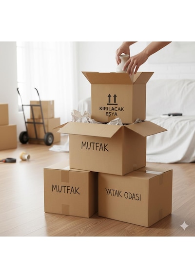 Dp Home Boş Karton Koli 27x35x21cm Orta Boy 10 Adet Koli, Çeyiz, Taşınma Kolisi, Çift Oluklu Koli 10 Adet