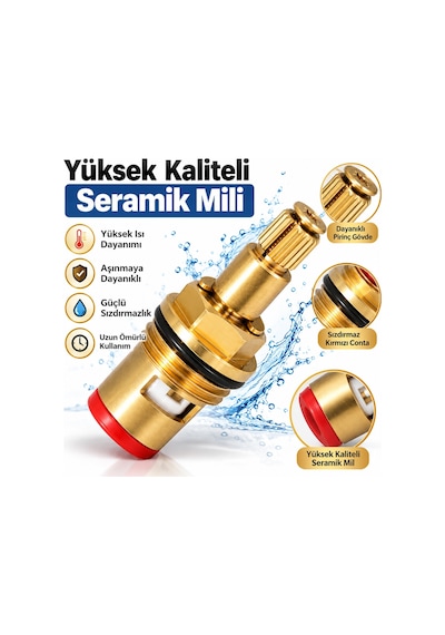 2 Adet Aç Kapa Musluk Salmastrası Pirinç Gövde Sızdırmaz Conta Standart Yerli Musluk Uyumlu