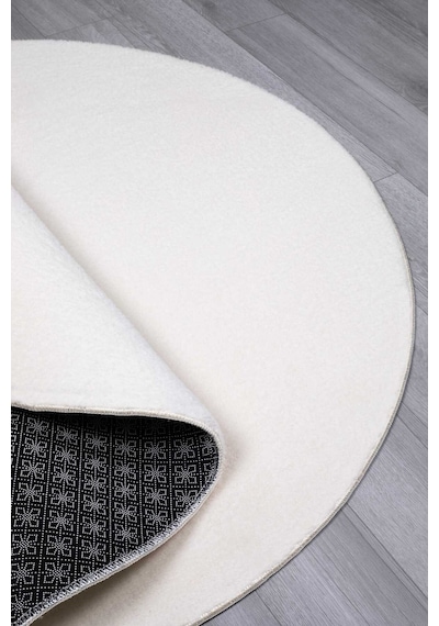 Valeryhome Vl Comfort Düz Saçaklı Peluş Düz Yolluk Ekru Ekru2