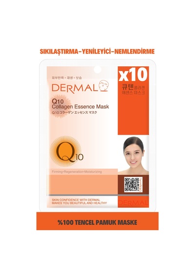 Dermal Q10 Kolajen Özlü Cilt Bakım Maskesi 10'lu