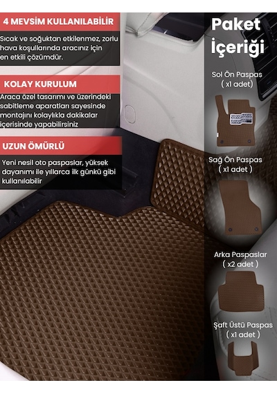 Volvo Xc90 2014-2025 Uyumlu Eva Paspas Tam Set Oto Paspas,araca Özel,tam Koruma,kolay Montaj 687