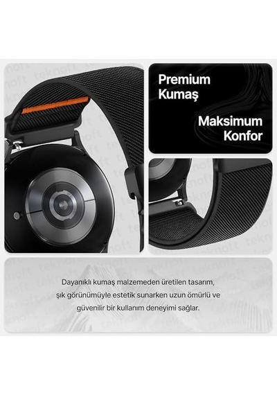 22mm İle Uyumlu Saatler İçin Steel Loop 46mm Yumuşak Kumaş Kordon Watch Gt6 Pro/gt6/gt5 Pro/gt5/gt4/watch 4 Pro/gt3/gt3 Pro/gt2/gt2 Pro