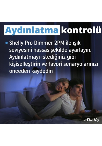 Shelly Pro Dimmer 2pm Dın Ray 2 Kanal Enerji Ölçümlü Akıllı Dimmer