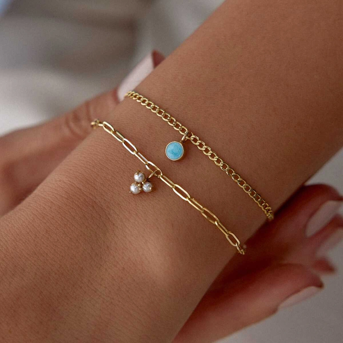 Tria İnci Charm Bileklik Çok Renkli