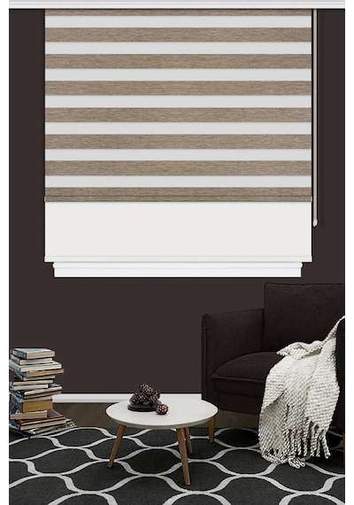 Çift Mekanizma Zebra Stor Güneşlik Perde 05 Koyu Bej Mutfak Balkon Perdesi Çocuk Yatak Odası Perdesi Koyu Bej Çift Mekanizma Zebra Stor Güneşlik Perde 05 Koyu Bej Mutfak Balkon Perdesi Çocuk Yatak Odası Perdesi Koyu Bej
