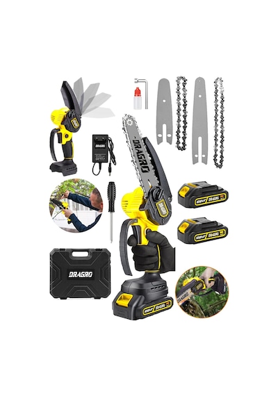 Dragro Drg-128 128vf 10Ah Sarı Akülü Dal Budama Testeresi 15 CM Yedek Zincir
