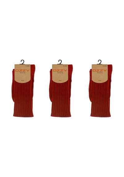 Ozzy Socks 3 Lü Kışlık Kadın Yünlü Uyku Çorabı Soft Touch Bord Renk Isı Tutucu Çorap Bordo