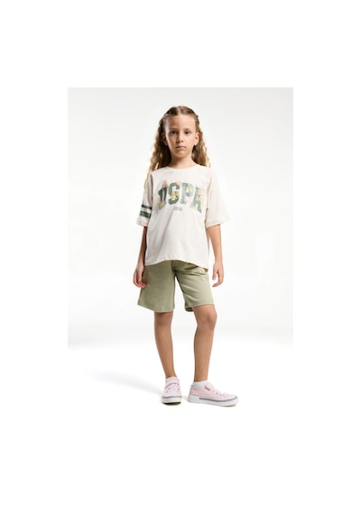 U.s. Polo Assn. Kız Çocuk Krem Bermuda Takım Us2070 KREM