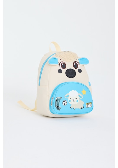 Lisanslı Kuzu Figürlü Krem Mavi Kız Erkek Çocuk Kreş Ve Anaokulu Sırt Çantası Mavi Kuzu