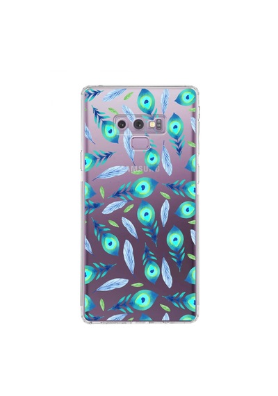 Samsung Galaxy Note 9 İle Uyumlu Nazar Boncuğu 3 Kamera Korumalı Şeffaf Silikon Kılıf Şeffaf