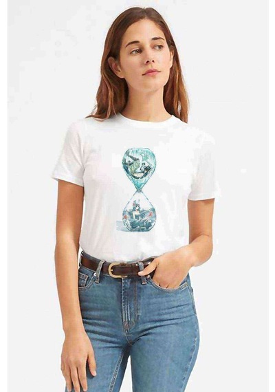 Anime Fairy Tail Glass Guild Emblem Baskılı Beyaz Kadın Tshirt (534309138)