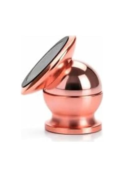 Busstier Araba Manyetik Telefon Tutucu 360 Derece Döner Mıknatıslı Mini Metal Stand Torpido Panel Yapışkanlı Universal Akıllı Telefon Tutacağı Tek Elle Kullanım Rose Gold