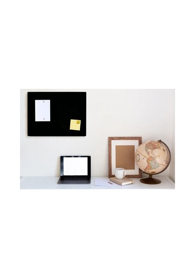 Tr Dünya Magnet Magnet Panosu, Dekoratif Mıknatıslı Pano, Siyah, Metal Pano, 50x70 Cm Diğer
