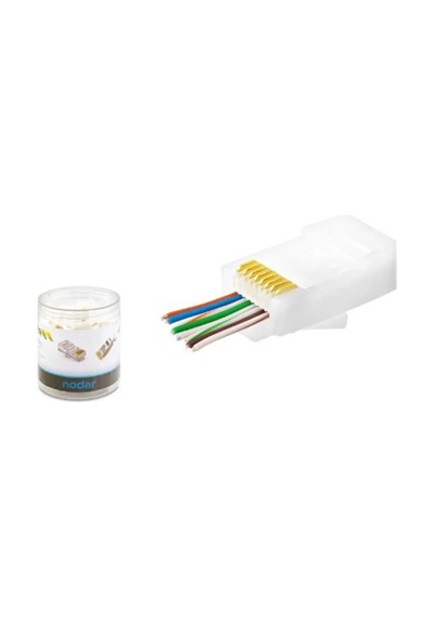 Nodar Nd2406 Cat6 Ez Rj45 Konnektör 100 Adet Plastik Kutu - Beyaz