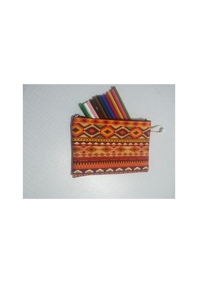 Etnik Otantik Kilim Desen 1 No Tasarım Bez Kalemlik-cüzdan Diğer