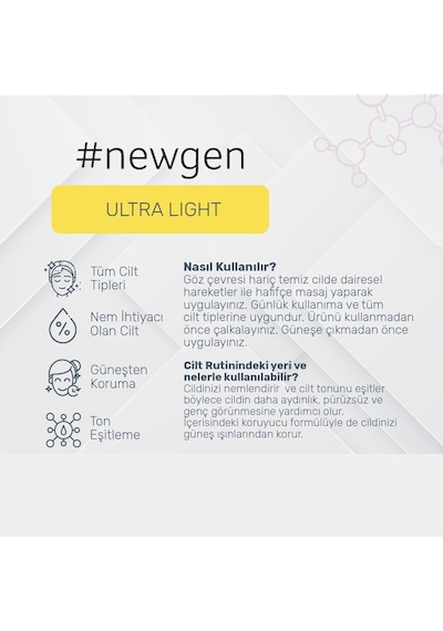 Newgen Tinded Fluid Ultra Light Ton Eşitleyici Cilt Bakım Kemi 50 ML