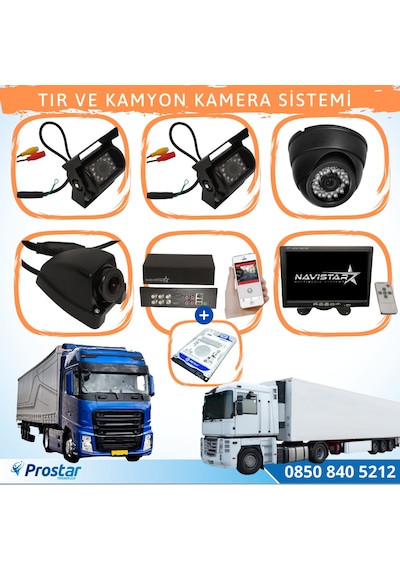 Tır ve Kamyonlar için Uzaktan İzlemeli 4 Kameralı 1 TB Harddisk