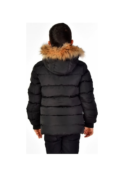 Natürel Kürklü Erkek Çocuk Mont 51248 Siyah
