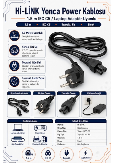 Yonca Power Kablosu 1.5m