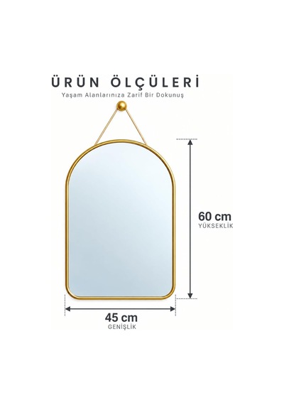 Tr Askılı Duvar Aynası Cm, İnce Çerçeve, Banyo Antre Yatak Odası Ve Makyaj Alanı İçin Dekoratif Ayna, Ayna Go Diğer