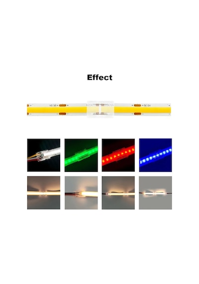 1 Adet Şeffaf Çift Taraflı Kablo Şerit Led Cob Konnektörleri Kapak Konnektör 2pin 8mm Led Işıklar Lehimsiz Bağlantı