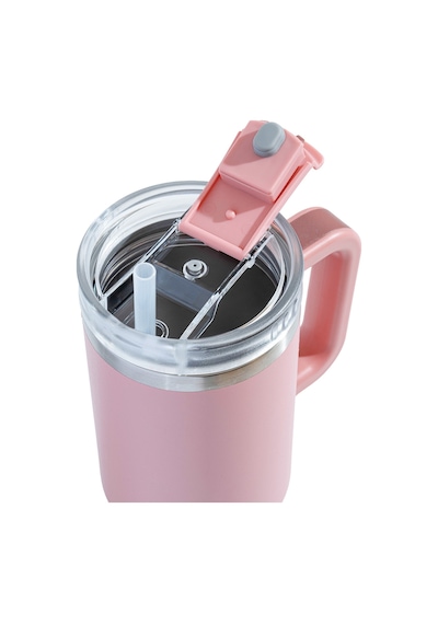 Tyeso Qq Termos Sızdırmaz Pipetli Çift Duvarlı Vakumlu 900ml Pembe