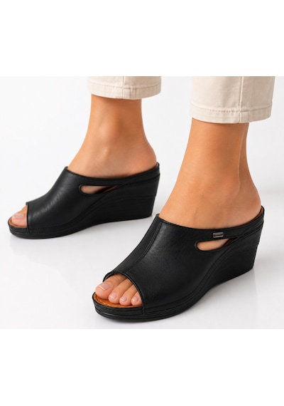 N Napa Shoe Np.1001.siyah.deri Terlik