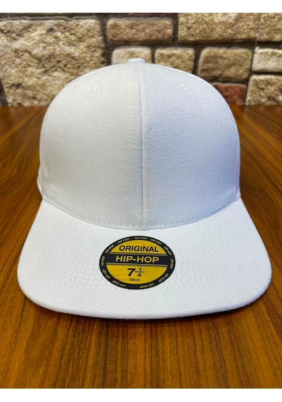 Hamze Hip Hop Snapback Rapper Basic Gabardin Cap Şapka Beyaz