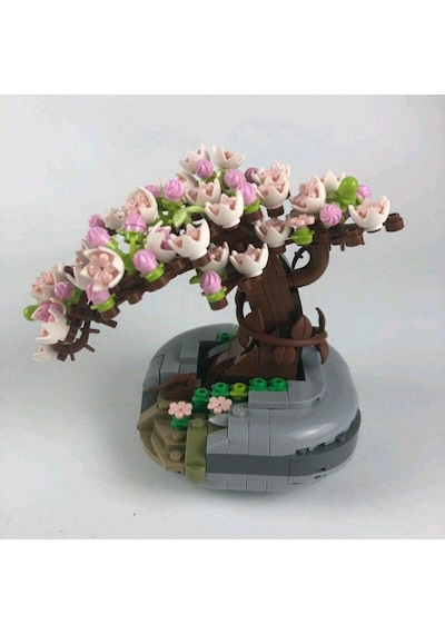 Loz 1661 Ebedi Çiçek Pembe Sakura Kiraz Ağacı Saksı Bitki 3d Modeli Dıy Mini Bloklar Tuğla Yapı Oyuncak Hiçbir Kutu