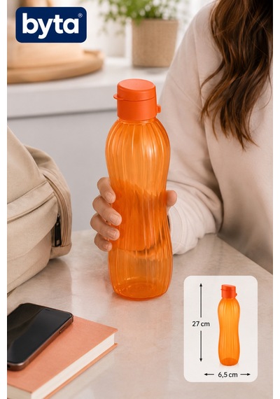 900 Ml Sızdırmaz Su Şişesi Matara Bpa İçermez Ergonomik Tasarım Spor Okul Ofis Seyahat Turuncu