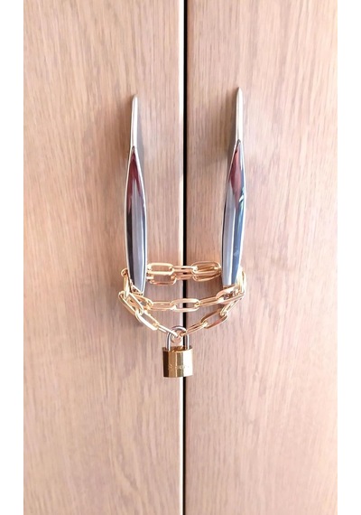 Zincirli Kilit Dolap Yurt Spor Dolabı Çocuk Kilidi Asma Kilit/paslanmaz / 35 Cm. Renk:gold