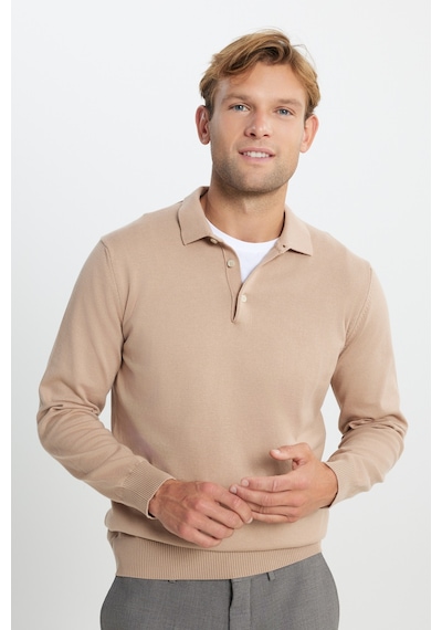 AC&Co / Altınyıldız Classics Erkek Bej Pamuklu Standart Fit Normal Kesim Polo Yaka Triko Kazak Bej AC&Co / Altınyıldız Classics Erkek Bej Pamuklu Standart Fit Normal Kesim Polo Yaka Triko Kazak Bej
