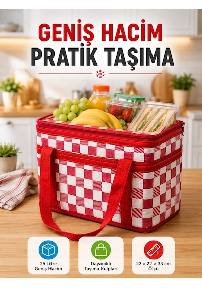 Zenvia Isı Yalıtımlı Termos Piknik Çantası Geniş Hacimli Soğuk Ve Sıcak Taşıma Çantası Znv2026 Çok Renkli