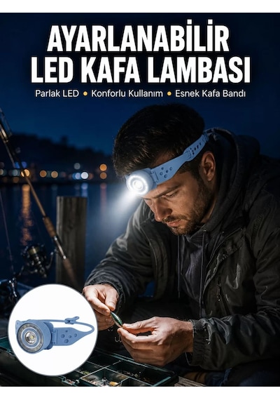 Kampçı Kafa Lambası Su Geçirmez Çok Modlu Led Yeni Nesil Belirtilmemiş
