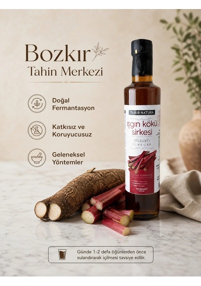 Tabib Natura Bozkır Tahin Merkezi Işkın Kökü Sirkesi Doğal Fermantasyon 500 ML