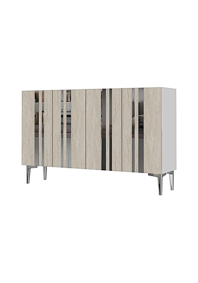 Ka1230bts Mia Konsol Ve Tv Sehpası Beyaz-traverten-silver 120cm