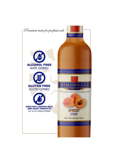 Simonelli Kahve ve Kokteyl Şurubu Kayısı Aromalı 700 ML + Pompa